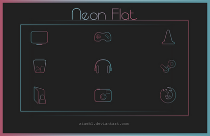 Neon Flat Icon Pack