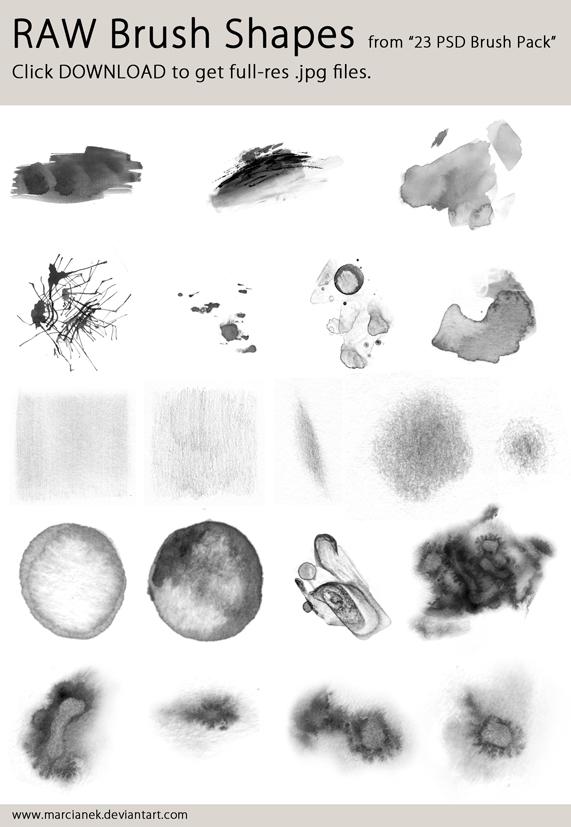 Raw brush shapes