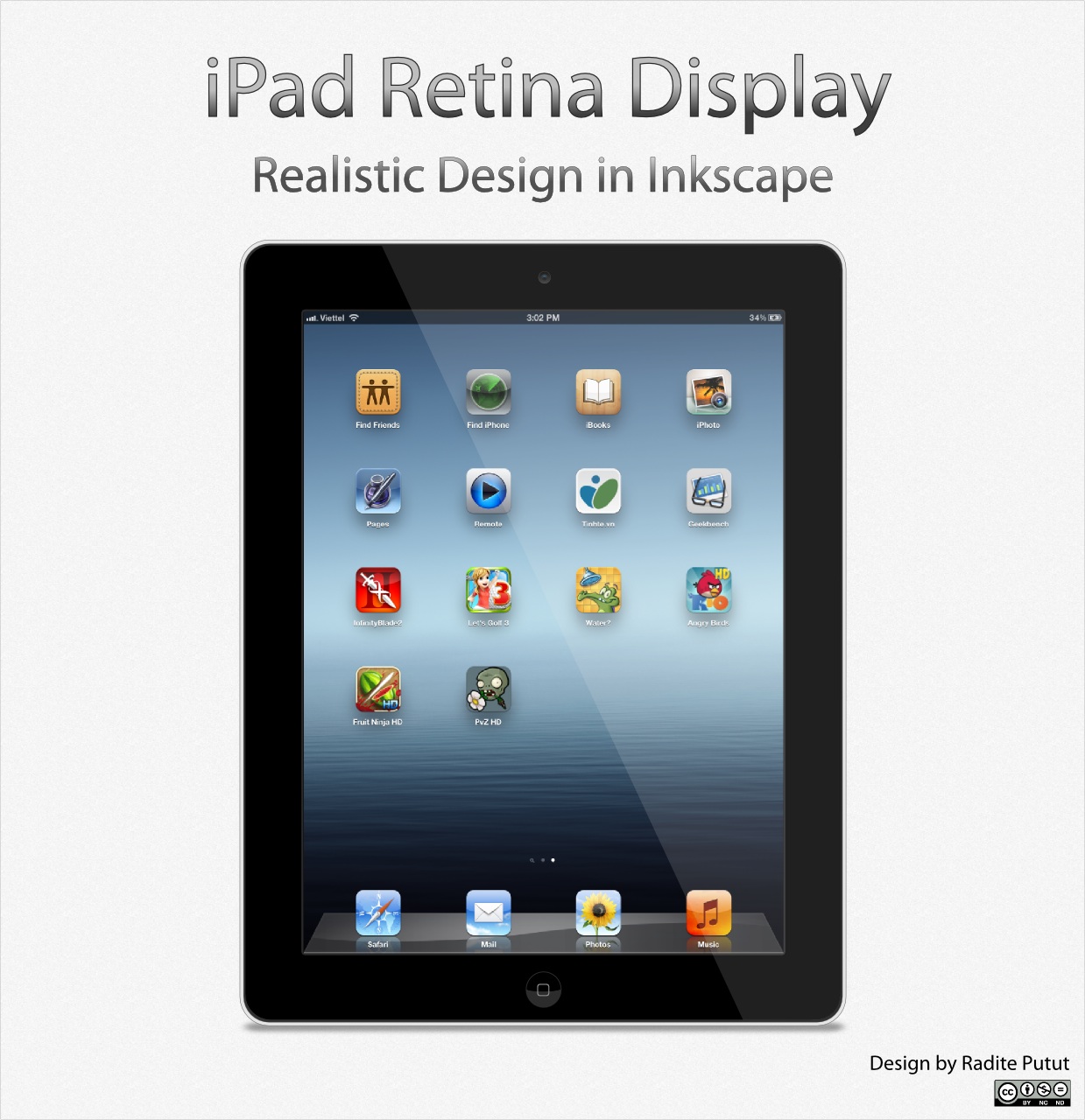 New Ipad 4 Realistic Design in Inkscape