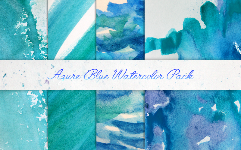 Azure Blue Watercolor Textures Pack