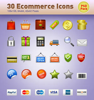 30 E-Commerce Icons PSD