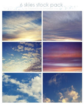 6 beautiful skies stock pack