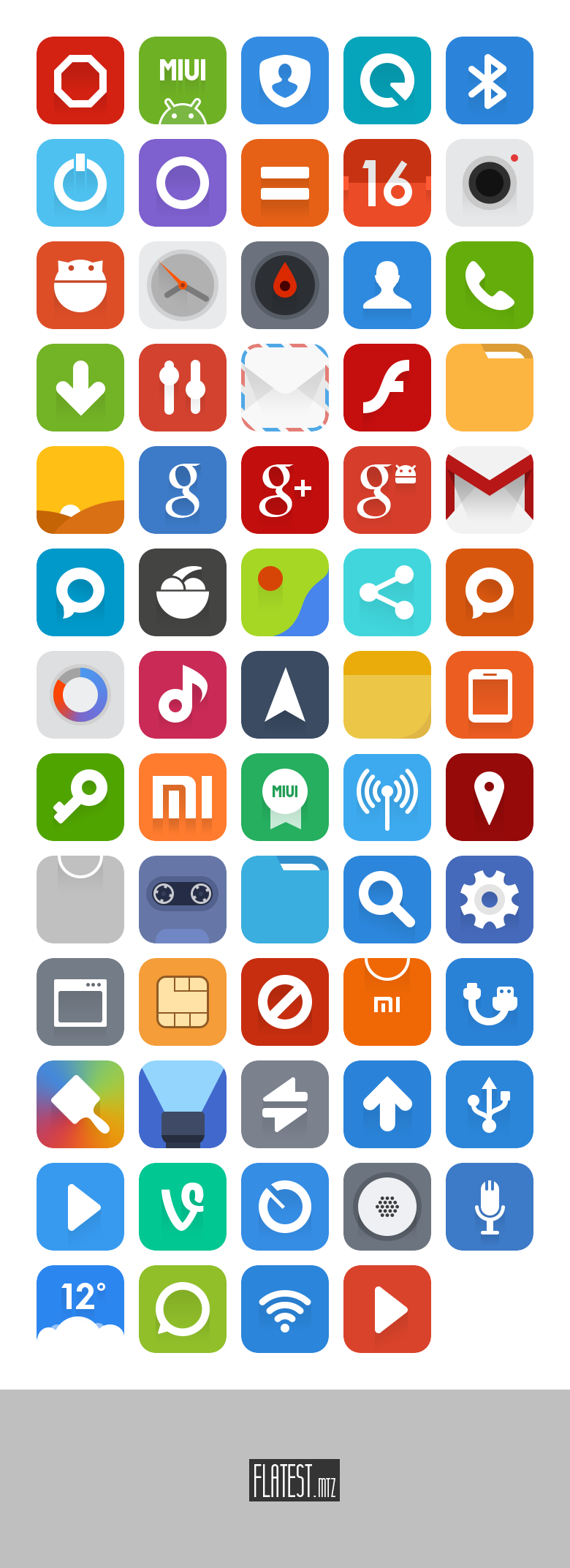 Flatest Icons + MIUI Theme + PSD