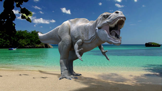 T.rex at the beach