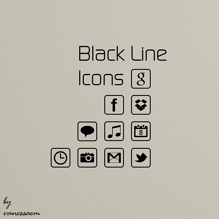 Black Line Icons by vanessaem