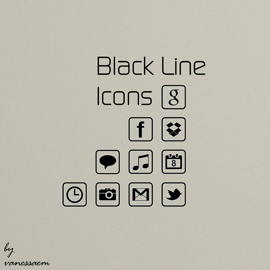 Black Line Icons by vanessaem