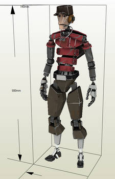 Team Fortress 2 Papercraft: Robot Scout Full model