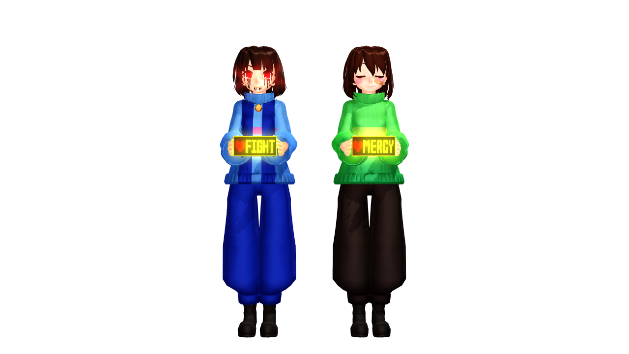 Mmd Underswap Frisk And Chara Dl By Kiwicreative24 On Deviantart