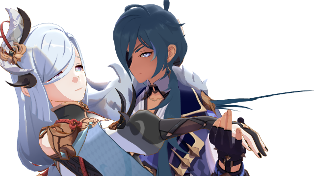 (MMD POSE DL) {Shenhe x Kaeya} by suraiiya23 on DeviantArt