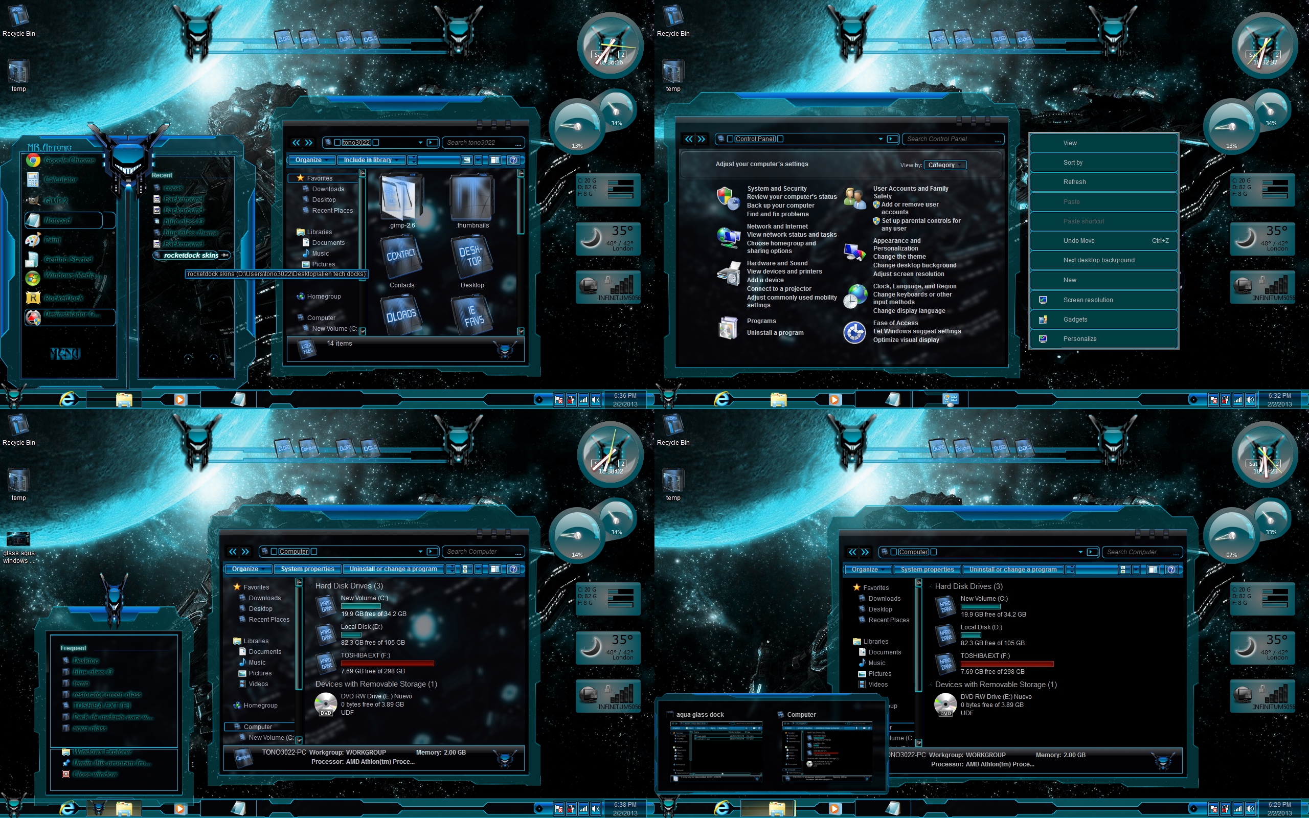 Glass Aqua Windows 7 Themes