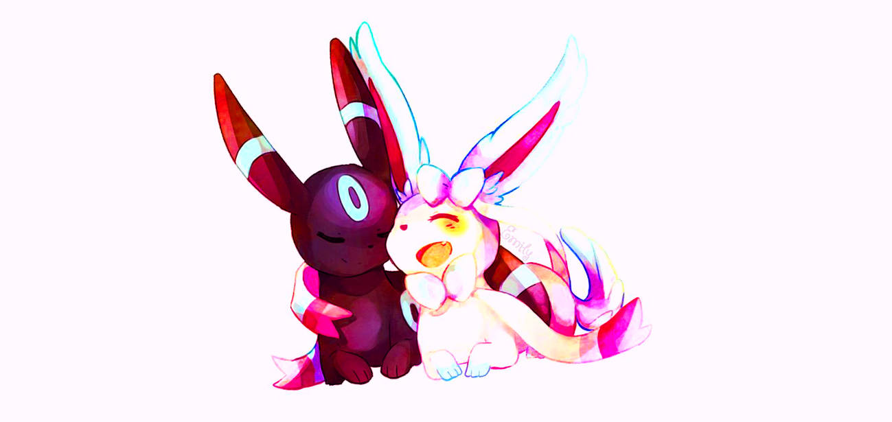 Shiny Umbreon x Shiny Sylveon by NightcoreUmbreon on