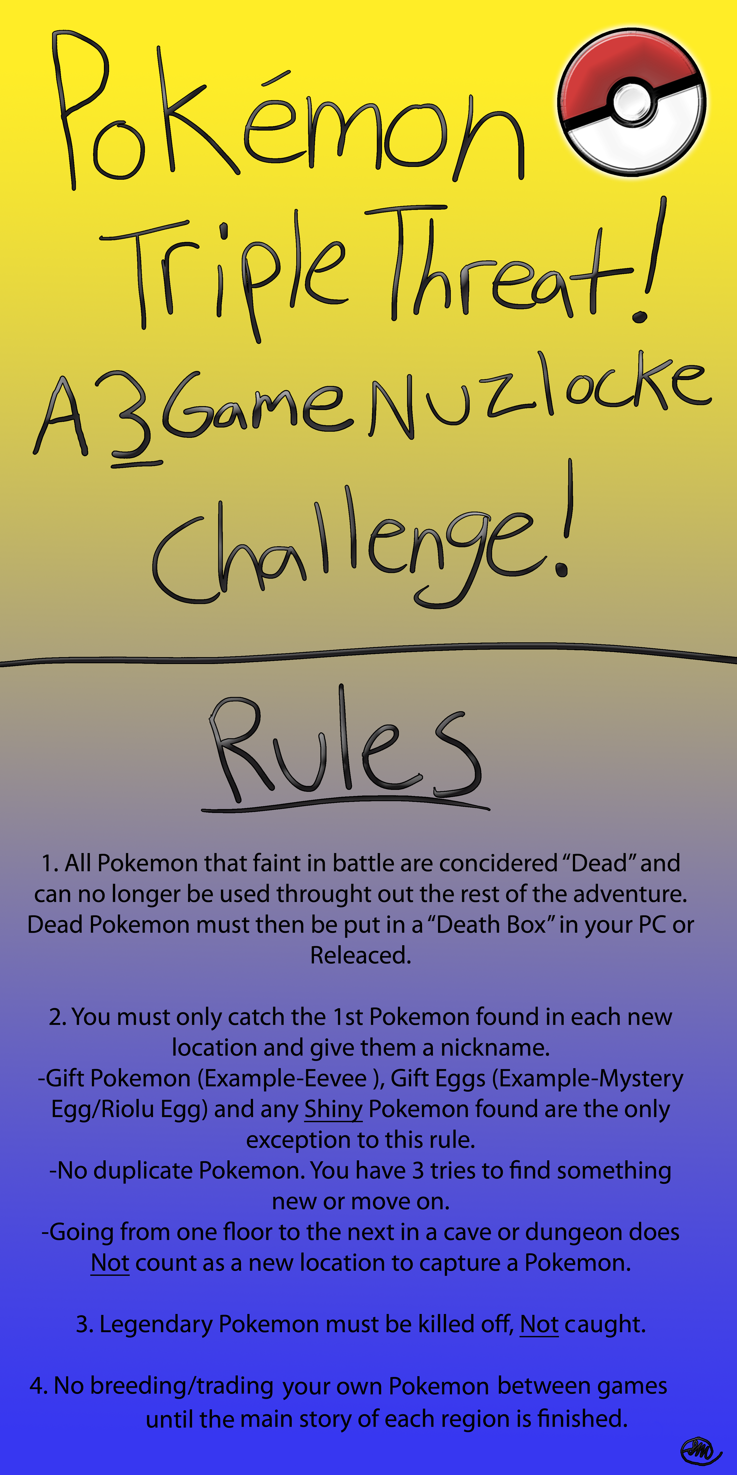 Pokemon Triple Threat! A 3 Game Nuzlocke! (Rules)