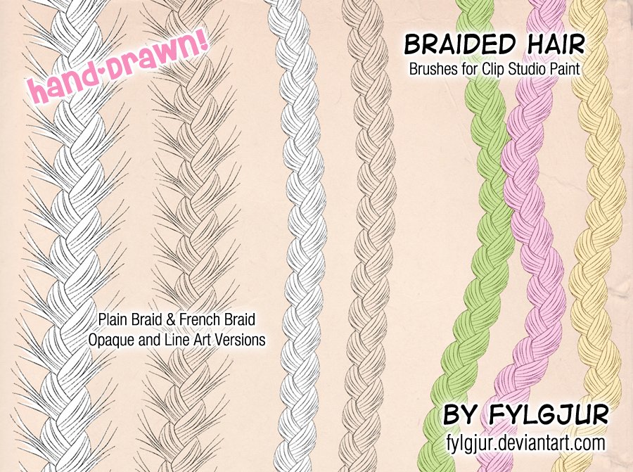 Braided Hair Brush Set