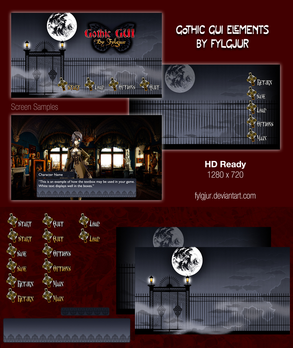 Gothic GUI Image Pack for Ren'Py