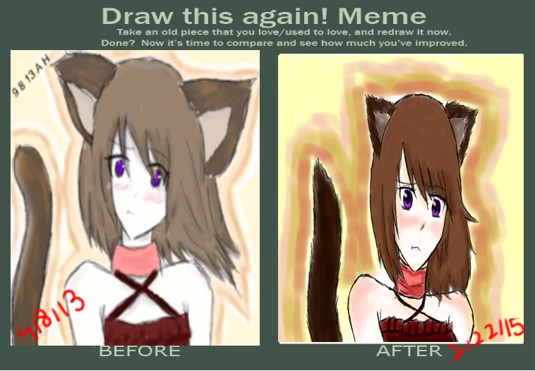 Draw this again! Meme (Cat girl ladyyyy) by Carzymeowcat on DeviantArt