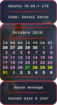 Conky Version+Calendrier+Mail+Apt V6.9 French