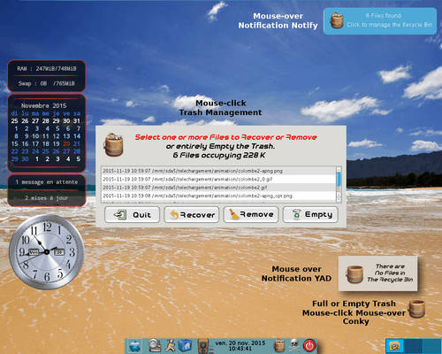 YAD Conky Trash Management for Linux V2