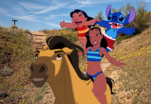 Nani, Lilo and Stitch rides Spirit