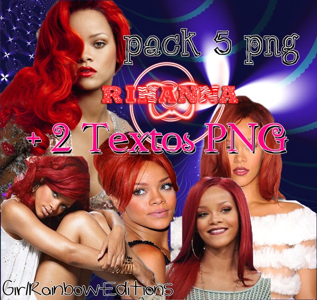 Pack 5 Png Rihanna + 2 Textos