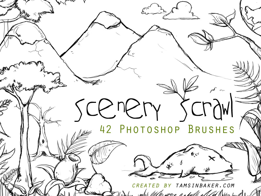 Scenery Scrawl PS Brushes