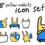 18 Yellow Rabbits Icon Set