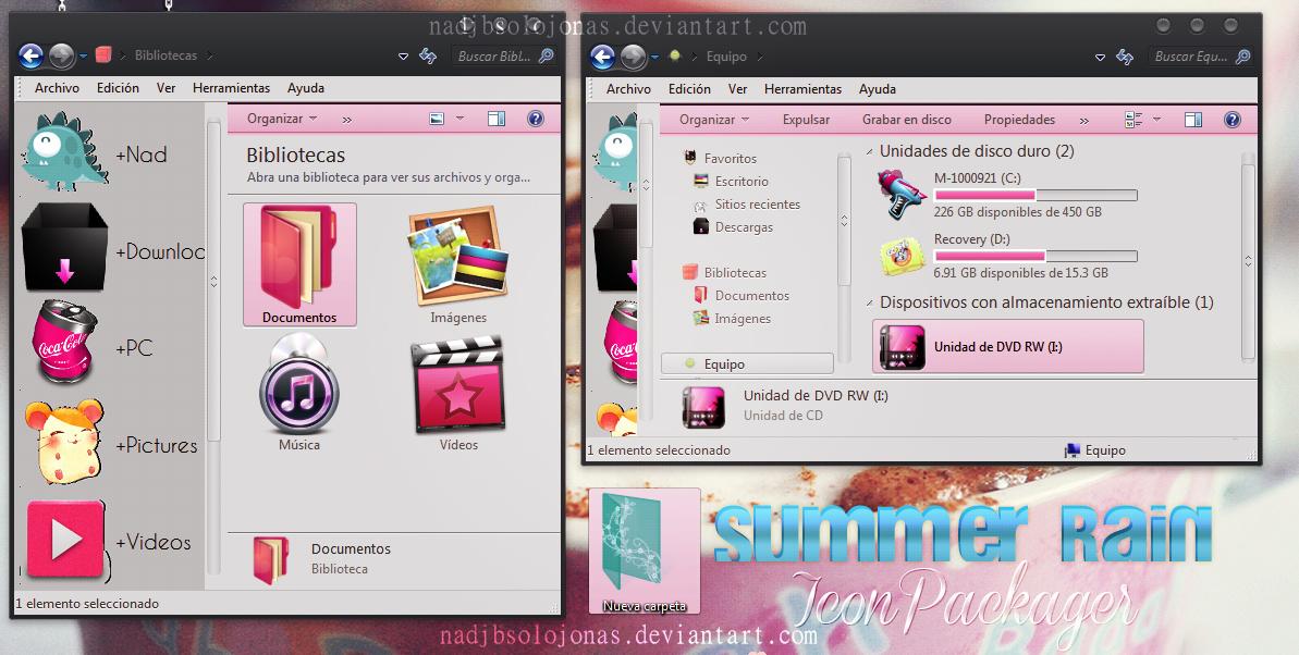 +Tema IconPackager | Summer Rain