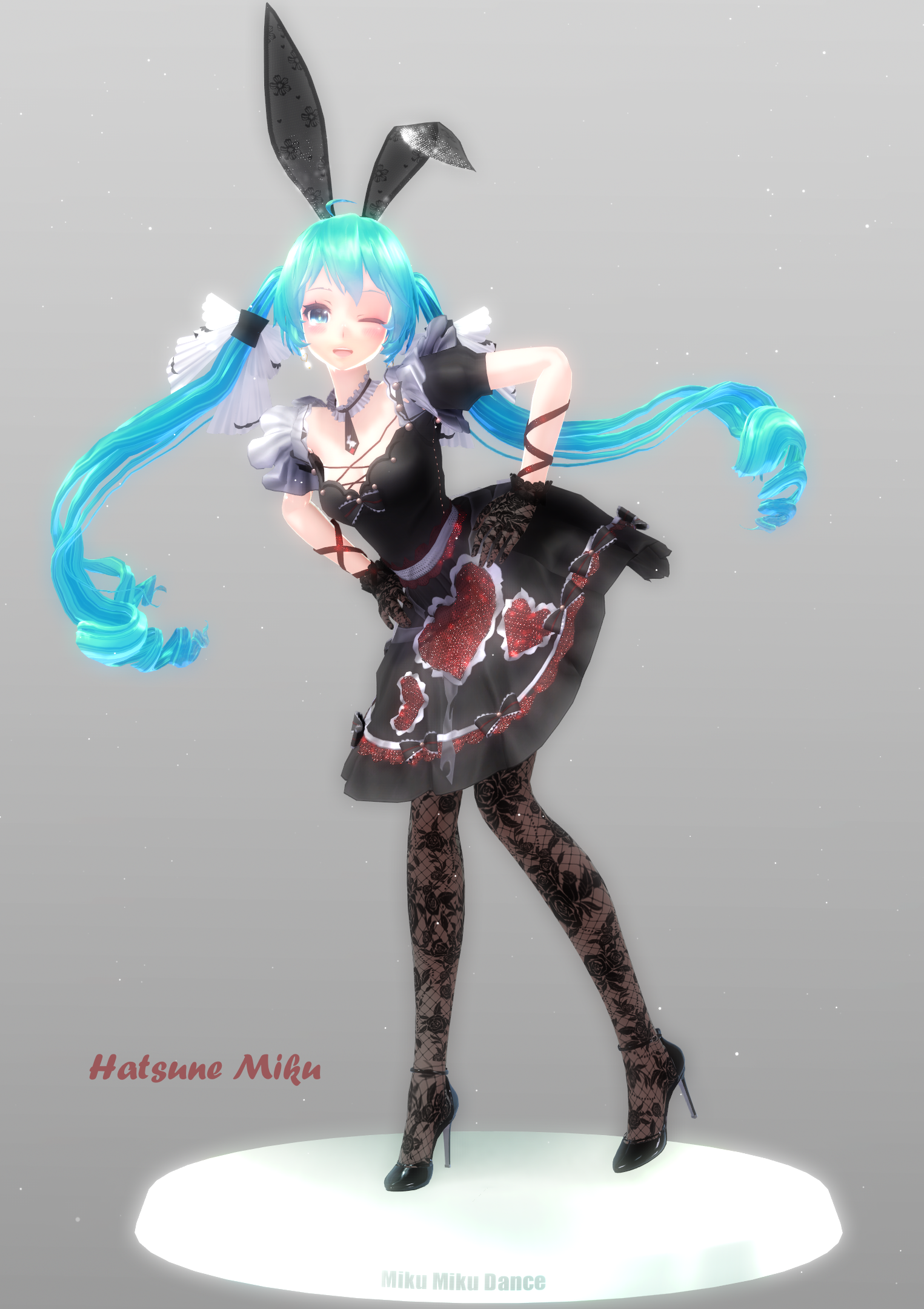 TDA Black Heart Rabbit Miku [DL] by Mystic-MMD on DeviantArt