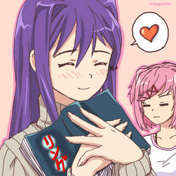 Yuri loves her book while Natsuki judges