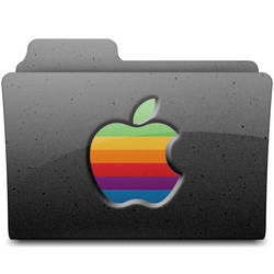 Retro Apple Folder - BLACK
