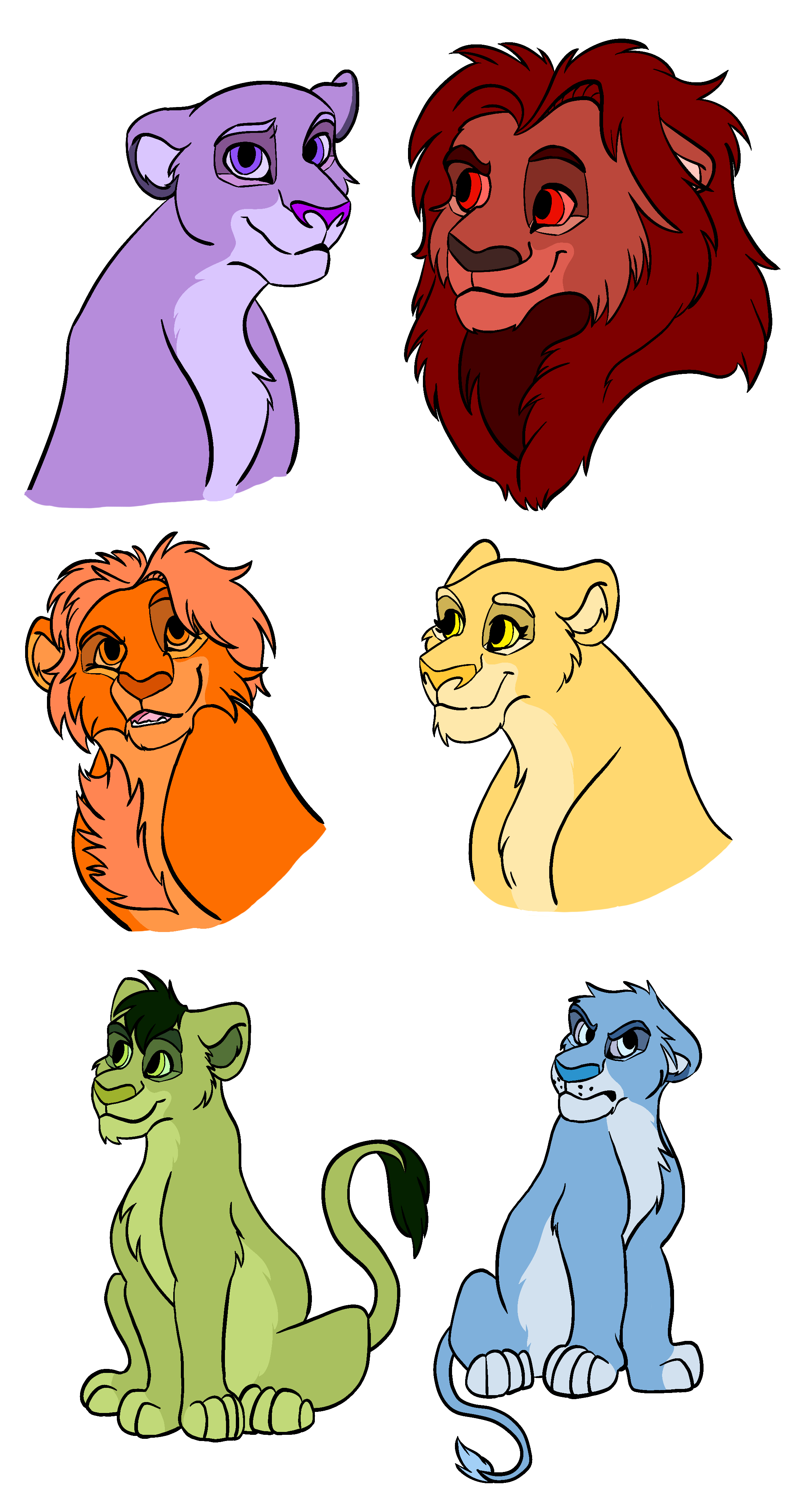 Rainbow lions by KagomeTheUniverse on DeviantArt