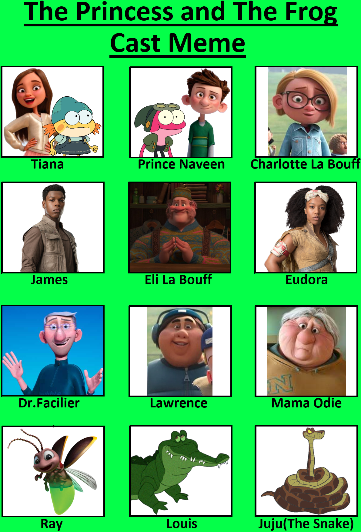 My The Princess and the Frog Cast Meme by jacobstout on DeviantArt