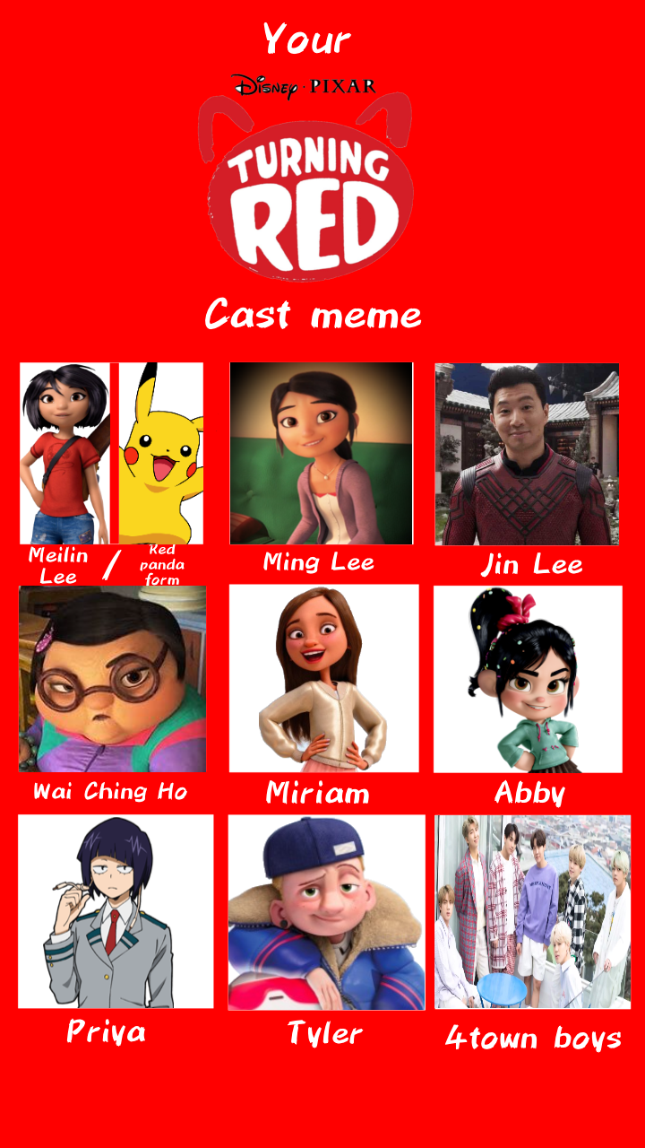My Turning Red Cast Meme by jacobstout on DeviantArt