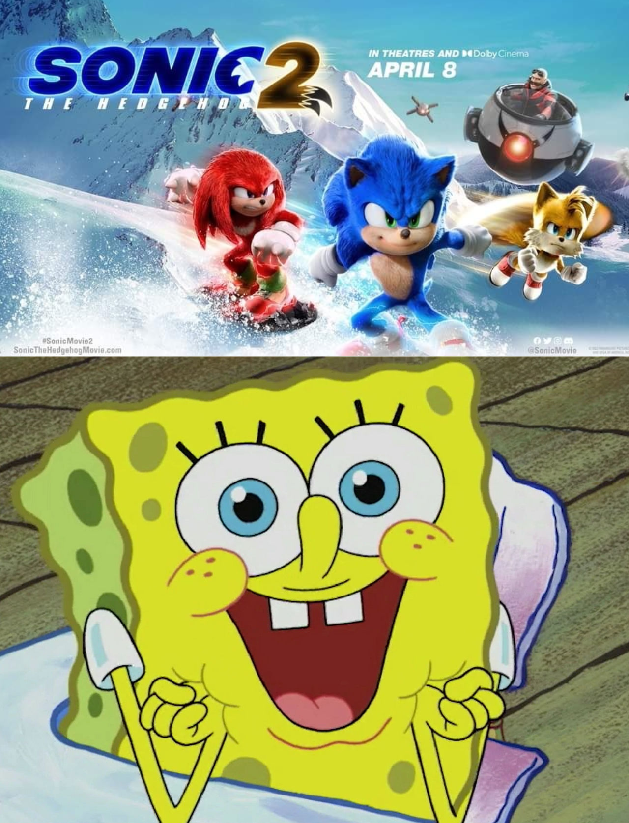 SpongeBob Excited for Sonic the Hedgehog 2 by jacobstout on DeviantArt