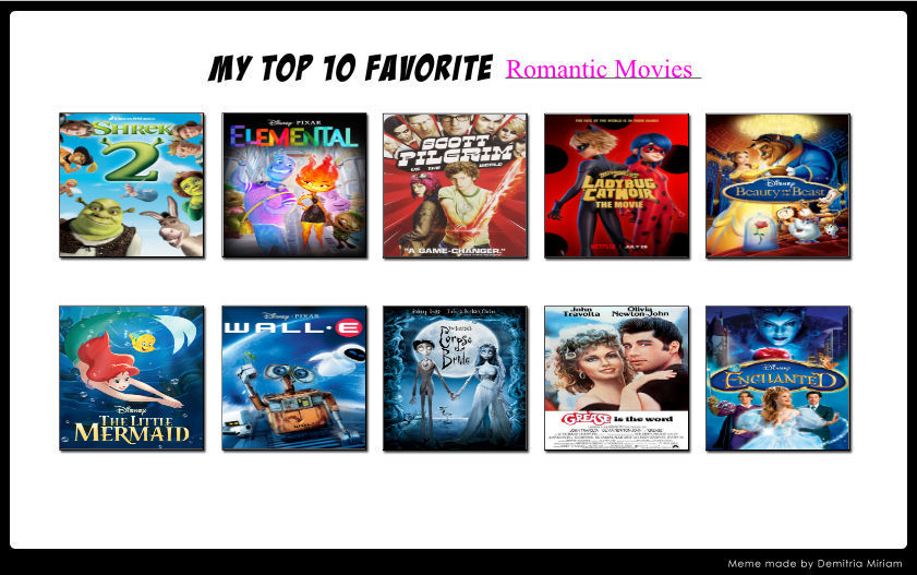 My Top 10 Favorite Romantic Movies by jacobstout on DeviantArt