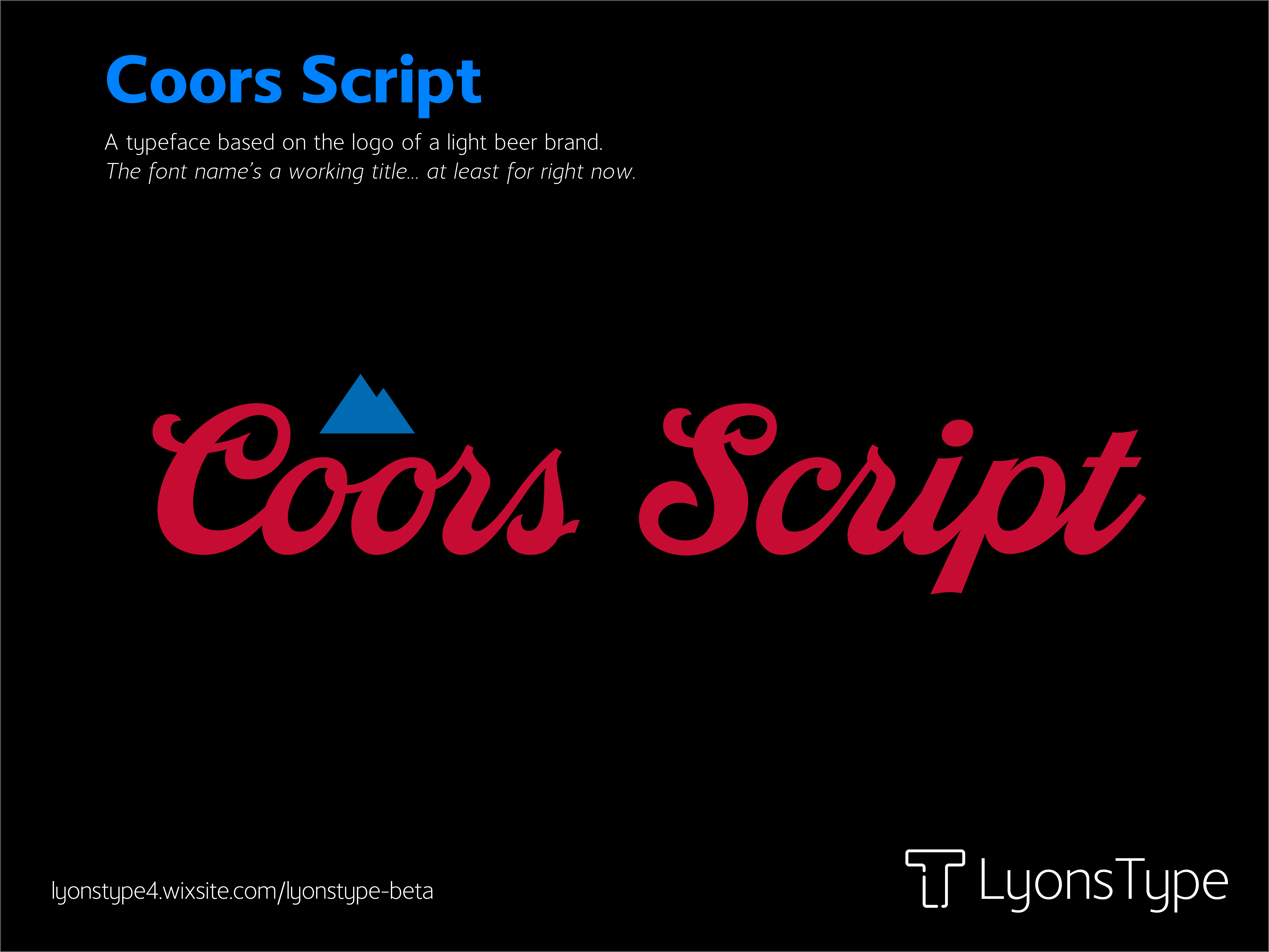 Coors Script by lyonstype on DeviantArt