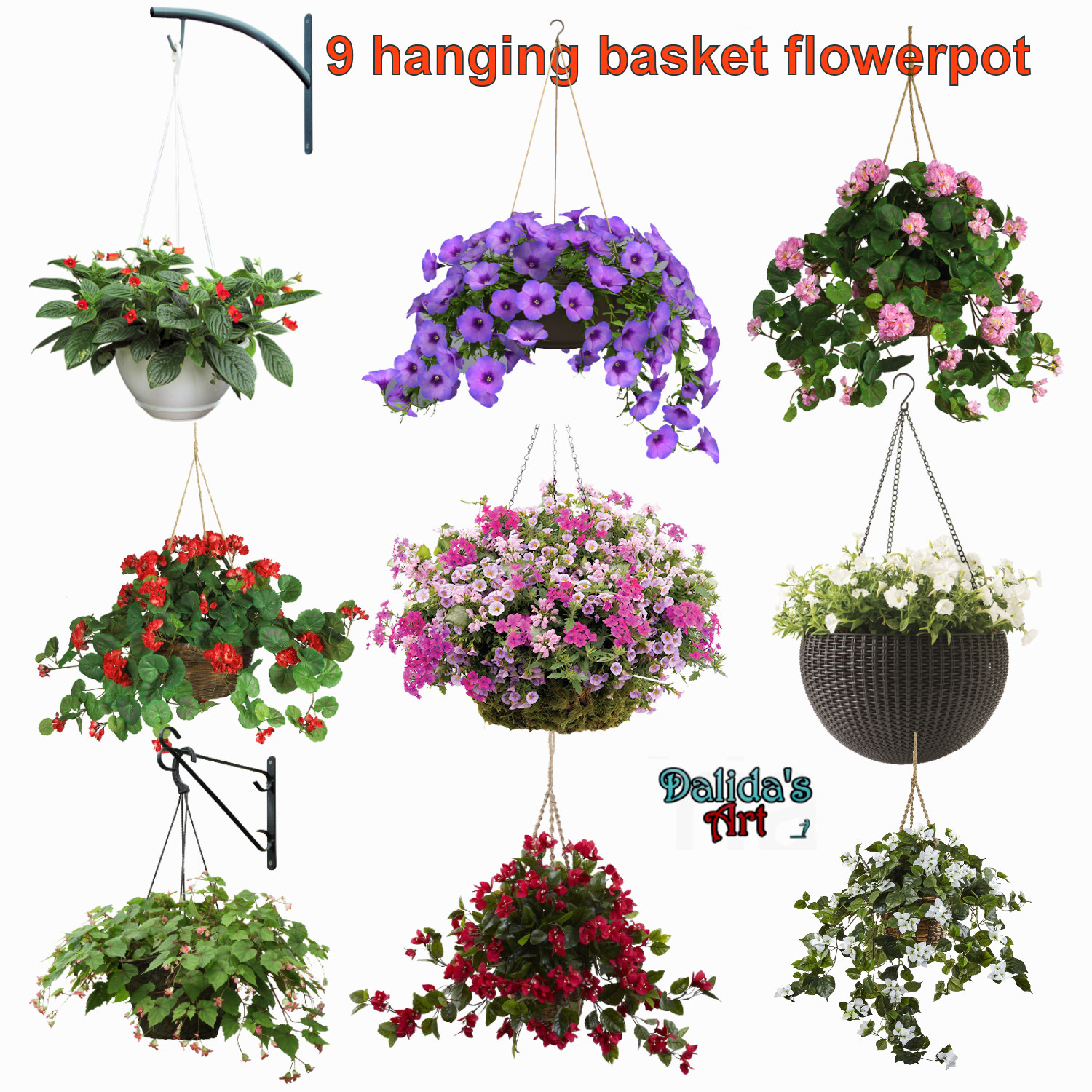 9 Hanging Basket Flowerpot by makiskan on DeviantArt