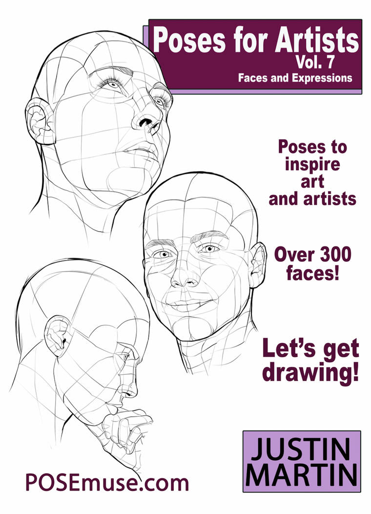 Poses For Artists Vol 7 Faces and Expressions PDF by POSEmuse on