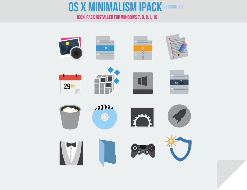 OS X Minimalism iPack (Icon Pack Installer)