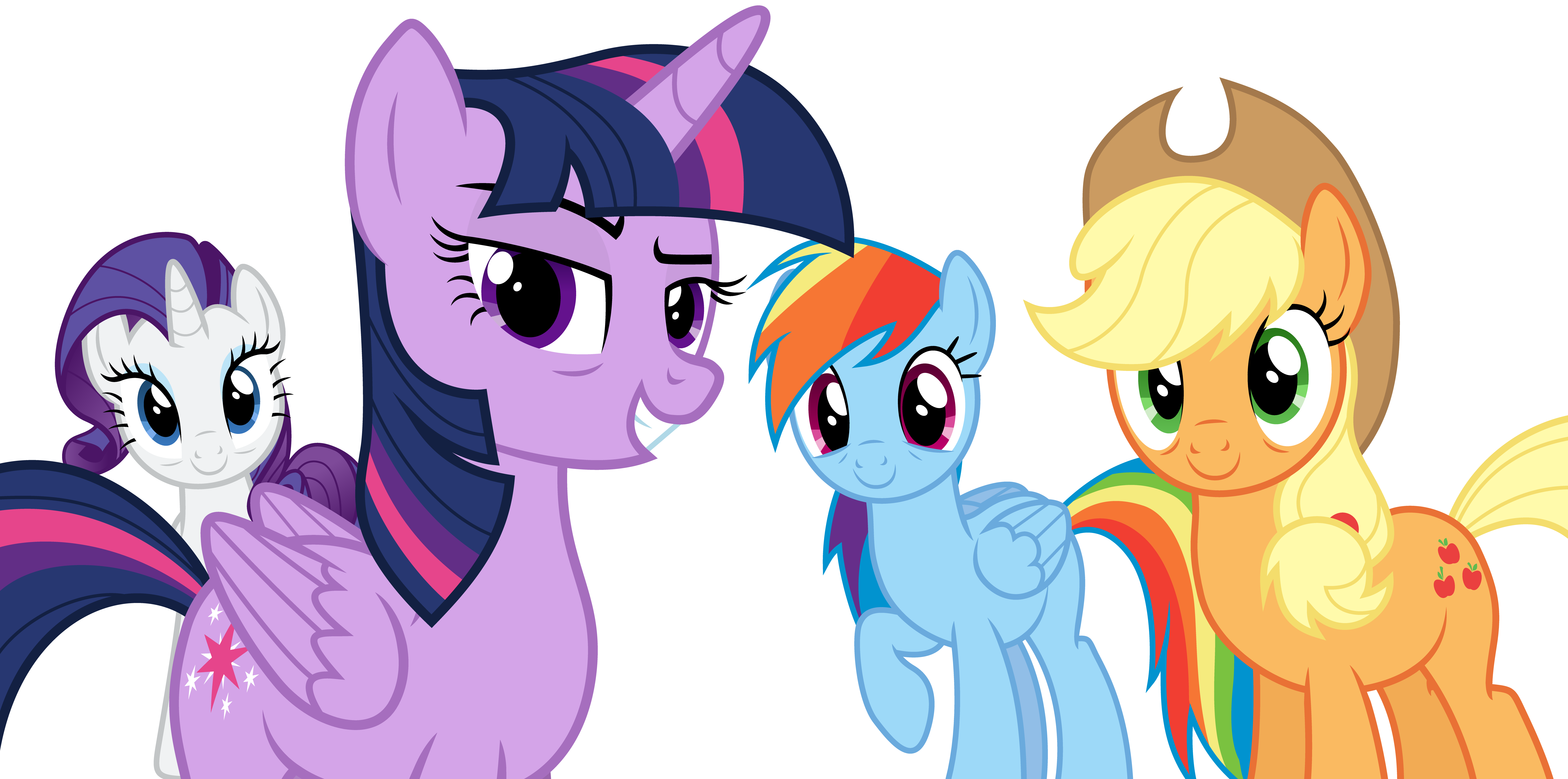 Tired Twi, Aj, Rarity and Rainbow