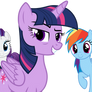 Tired Twi, Aj, Rarity and Rainbow