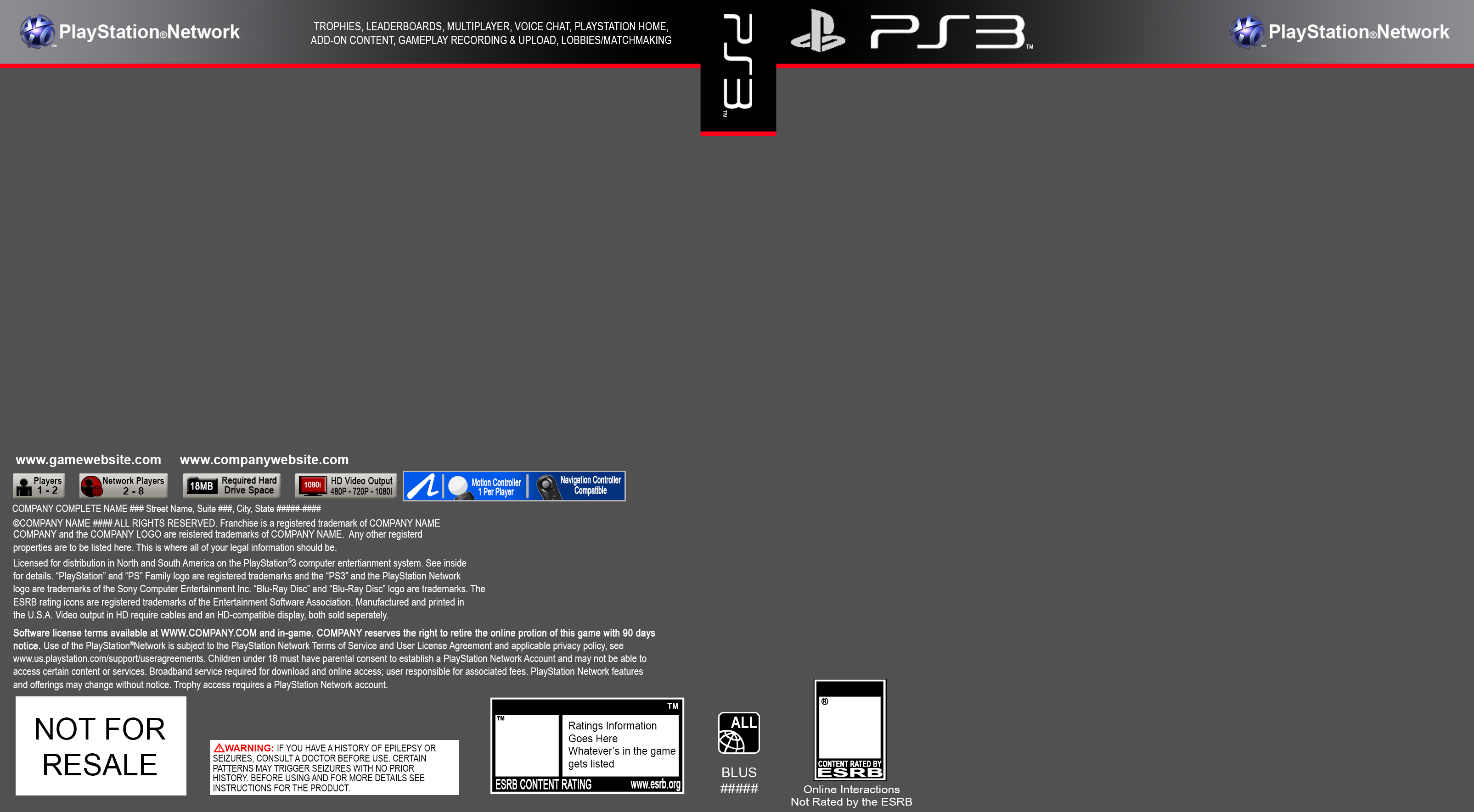 playstation 3 game case template