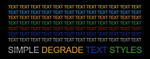 Simple Degrade Text Styles