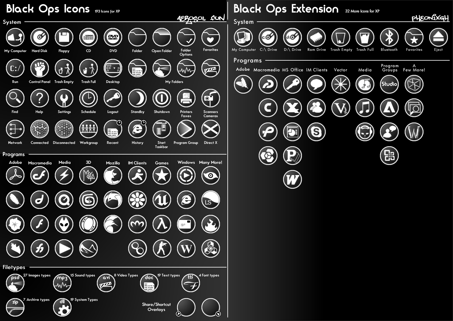 Black Ops Icons and Extension