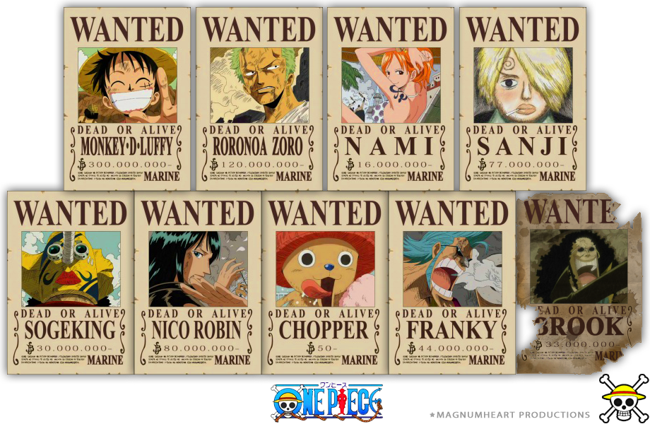 One Piece Wanted Poster Straw Hat Pirates