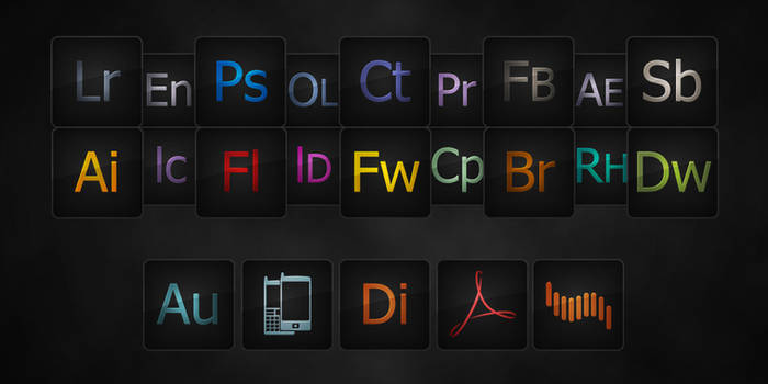 Dark Adobe icons