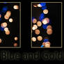 Blue and Gold Bokeh Stock