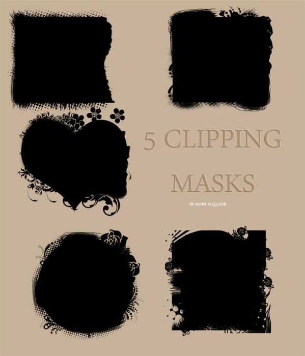 5 Clipping Masks in 1 PSD