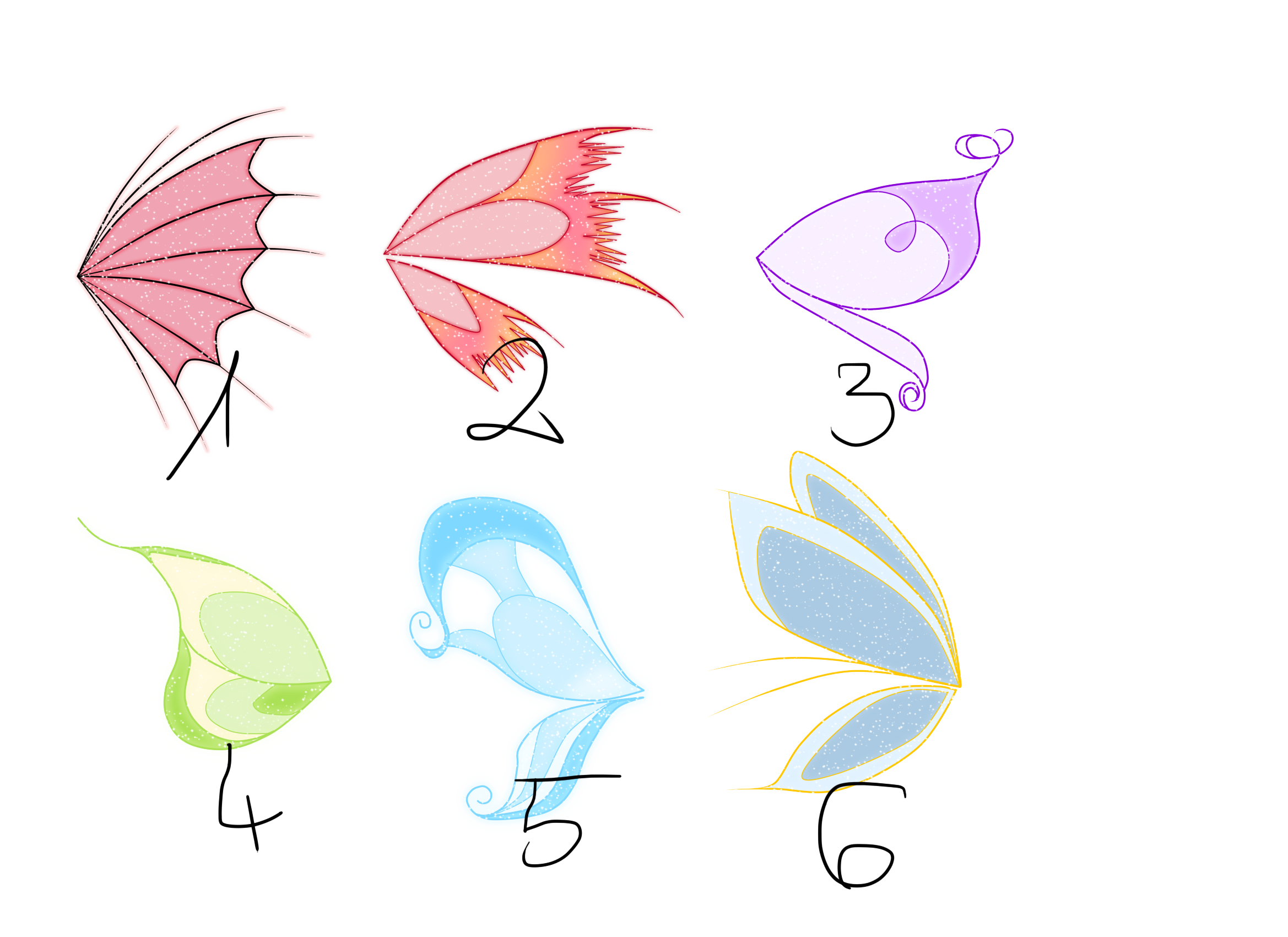 Wings Adoptables 2 *2 LEFT* OPEN by MagicalLady on DeviantArt