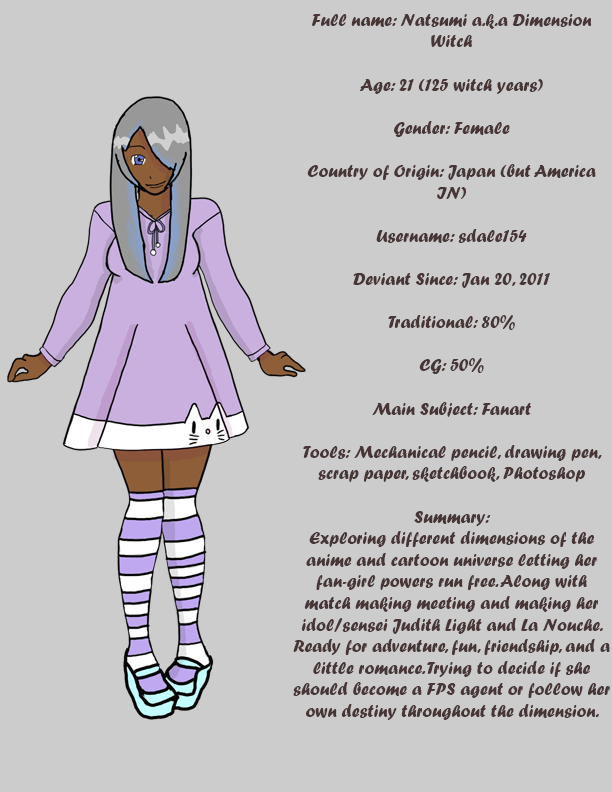 Natsumi Ref Sheet ( New DA Id) by sdale154 on DeviantArt