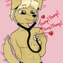 Golden retriever listen his loud heart